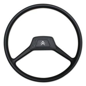 Double spoke steering wheel with center cover