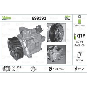 C1 / 107 / Aygo (1.0) compressor AC (Zexel DKV-06R)