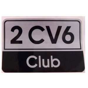 2cv kofferklep embleem '2CV6 CLUB' sticker