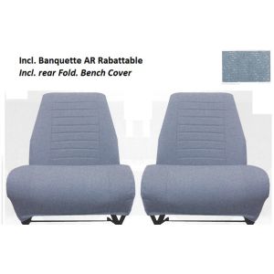 Ami8 bekledingset 2x stoel 1x bank (opvouwbaar) bleu diamante